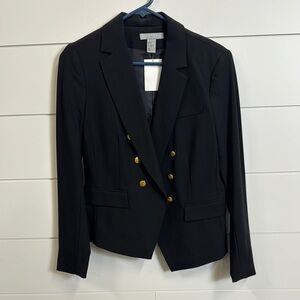 Women's Black Blazer with Gold Buttons